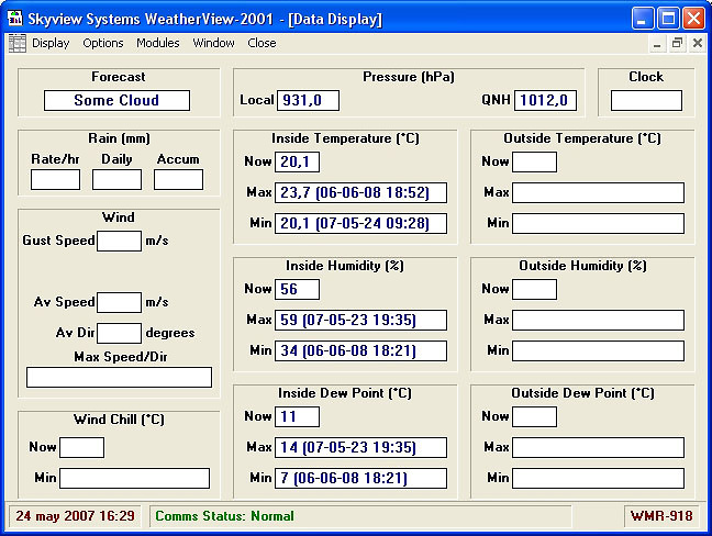 Data logger y software para estación Oregon WMR928NX 