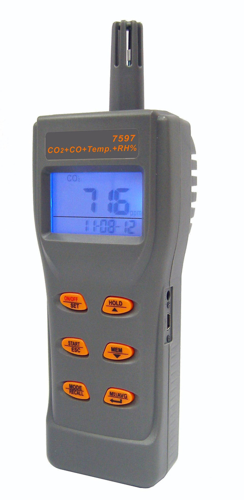 Medidor de CO2, CO, temperatura y humedad 7597IAQ Imagen ampliada