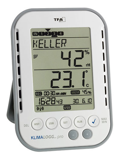 Registrador data logger de temperatura y humedad TFA 30.3039 KlimaLogg Pro 