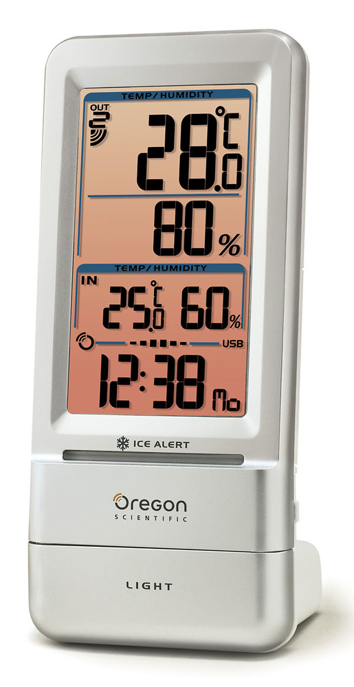 Nuevo autoservicio ajuste de Oregon Scientific reloj atómico Proyección termómetro de Humedad 