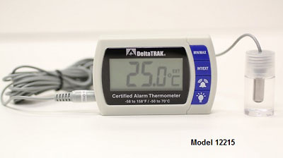 Termómetro digital con sonda en glicol para frigorífico y congelador.  DeltaTrak TR12237